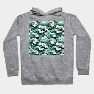 Ephemeral Crests: Hokusai Waves Reimagined Hoodie